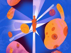 Illustratie van een mensen met organen om hem heen 