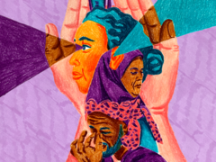 Illustratie van verschillende personen die luisteren en kijken