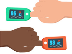Illustratie van vingers met hartslagmeters