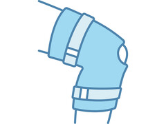 Illustratie van een kniebrace