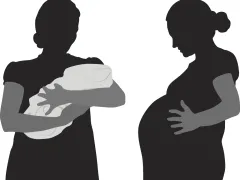 Illustratie van moeder en zwangere vrouw
