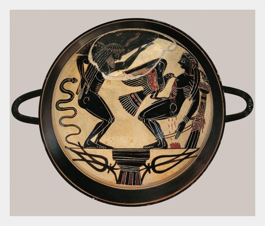Figuur 2 | Oud-Griekse drinkschaal met een afbeelding van de mythe van Prometheus