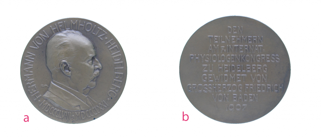 Figuur 3 | Hermann von Helmholtz (1821-1894) | Slagpenning van brons, uitgegeven in 1907 door het Zevende Internationale Physiologencongres te Heidelberg, Duitsland