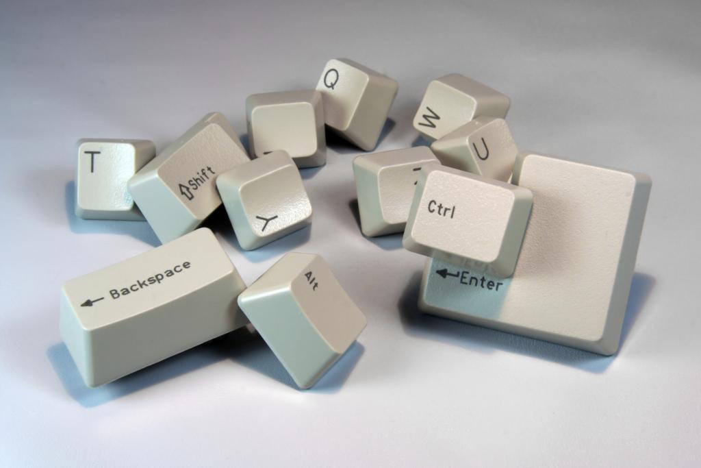 Een aantal losse toetsen uit een toetsenbord.