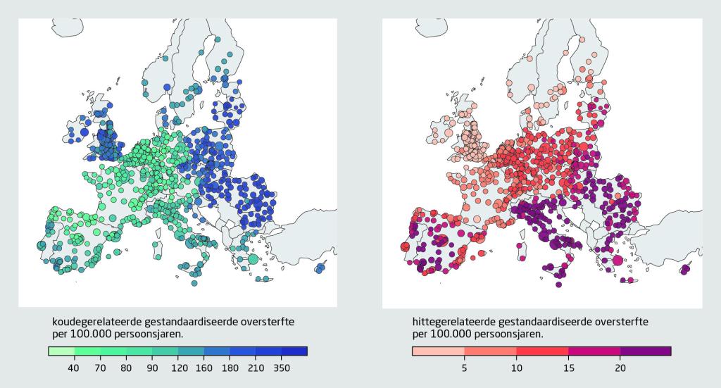 De invloed van kou en hitte op oversterfte in Europese steden, 2000-2019