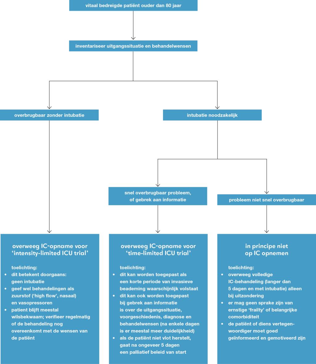 Figuur | Hulpmiddel voor triage van patiënten ouder dan 80 jaar: wel of niet behandelen op de IC?