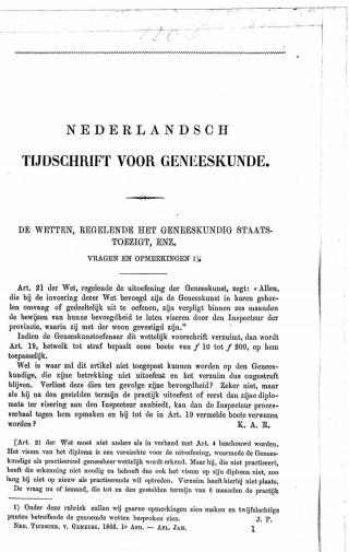 Eerste pagina van het artikel zoals het is gepubliceerd in het tijdschrift