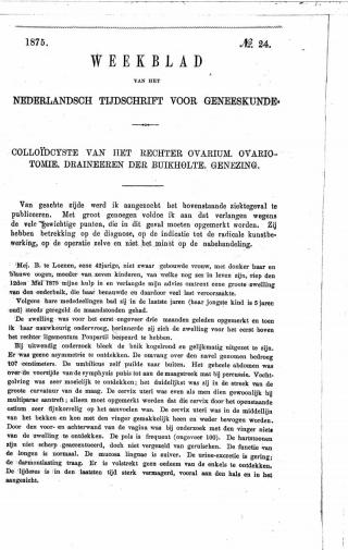 Eerste pagina van het artikel zoals het is gepubliceerd in het tijdschrift