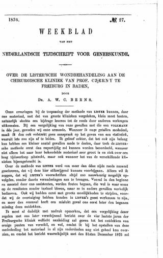 Eerste pagina van het artikel zoals het is gepubliceerd in het tijdschrift
