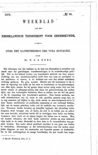 Eerste pagina van het artikel zoals het is gepubliceerd in het tijdschrift