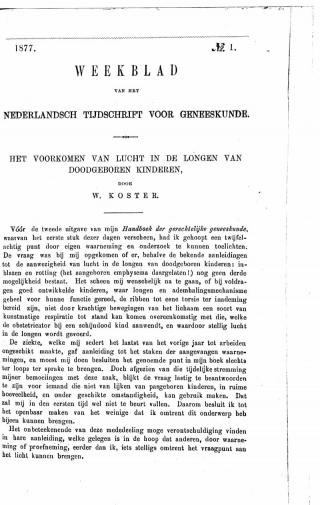 Eerste pagina van het artikel zoals het is gepubliceerd in het tijdschrift
