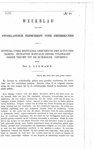 Eerste pagina van het artikel zoals het is gepubliceerd in het tijdschrift