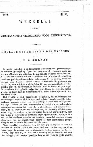 Eerste pagina van het artikel zoals het is gepubliceerd in het tijdschrift