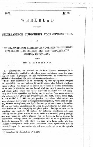 Eerste pagina van het artikel zoals het is gepubliceerd in het tijdschrift