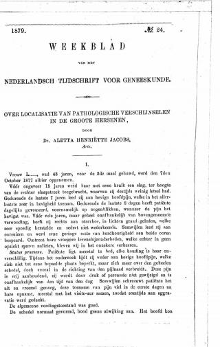 Eerste pagina van het artikel zoals het is gepubliceerd in het tijdschrift