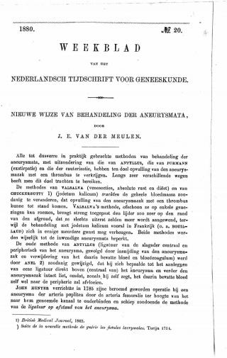 Eerste pagina van het artikel zoals het is gepubliceerd in het tijdschrift