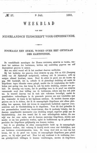 Eerste pagina van het artikel zoals het is gepubliceerd in het tijdschrift