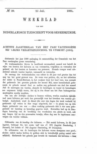 Eerste pagina van het artikel zoals het is gepubliceerd in het tijdschrift