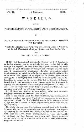 Eerste pagina van het artikel zoals het is gepubliceerd in het tijdschrift