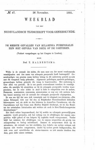 Eerste pagina van het artikel zoals het is gepubliceerd in het tijdschrift