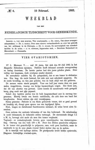 Eerste pagina van het artikel zoals het is gepubliceerd in het tijdschrift