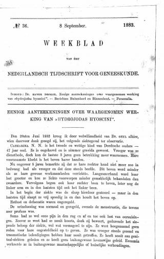 Eerste pagina van het artikel zoals het is gepubliceerd in het tijdschrift