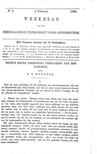 Eerste pagina van het artikel zoals het is gepubliceerd in het tijdschrift