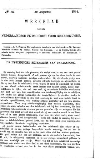 Eerste pagina van het artikel zoals het is gepubliceerd in het tijdschrift