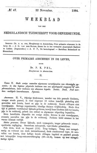 Eerste pagina van het artikel zoals het is gepubliceerd in het tijdschrift