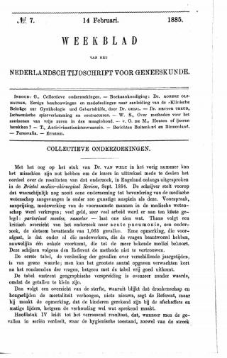 Eerste pagina van het artikel zoals het is gepubliceerd in het tijdschrift