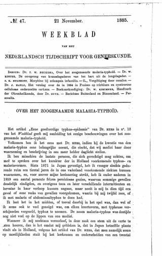 Eerste pagina van het artikel zoals het is gepubliceerd in het tijdschrift