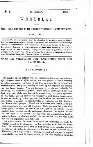 Eerste pagina van het artikel zoals het is gepubliceerd in het tijdschrift