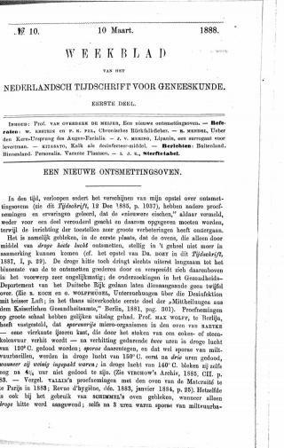 Eerste pagina van het artikel zoals het is gepubliceerd in het tijdschrift