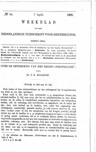 Eerste pagina van het artikel zoals het is gepubliceerd in het tijdschrift