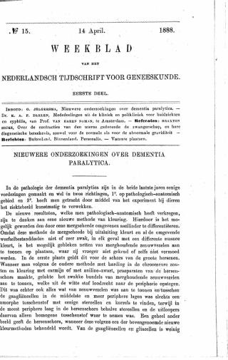 Eerste pagina van het artikel zoals het is gepubliceerd in het tijdschrift