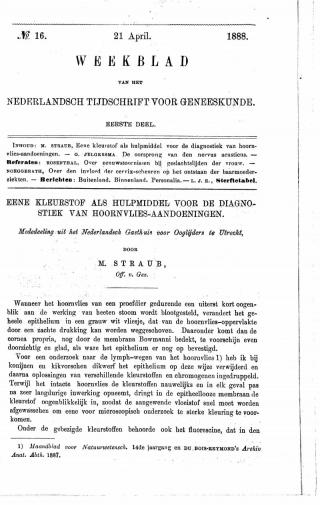 Eerste pagina van het artikel zoals het is gepubliceerd in het tijdschrift