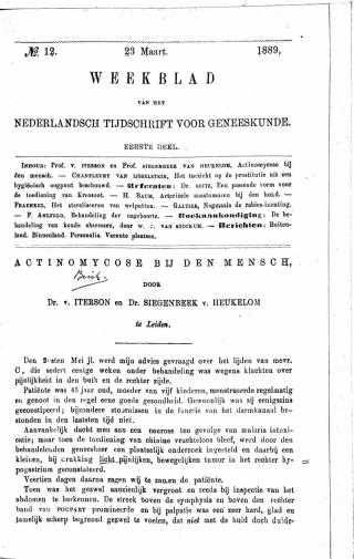 Eerste pagina van het artikel zoals het is gepubliceerd in het tijdschrift