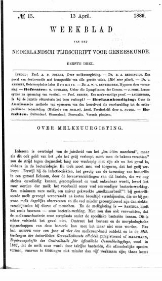 Eerste pagina van het artikel zoals het is gepubliceerd in het tijdschrift