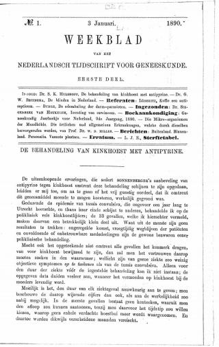 Eerste pagina van het artikel zoals het is gepubliceerd in het tijdschrift