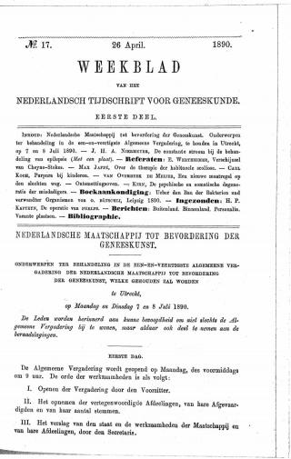 Eerste pagina van het artikel zoals het is gepubliceerd in het tijdschrift