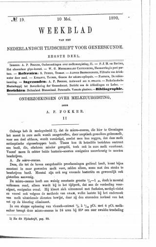 Eerste pagina van het artikel zoals het is gepubliceerd in het tijdschrift