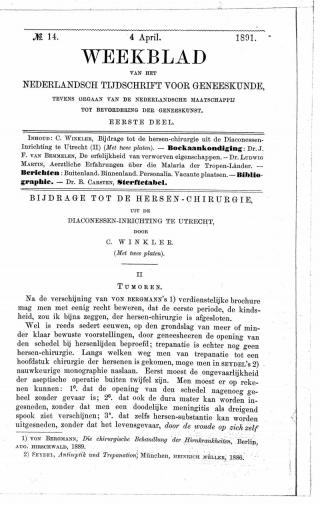 Eerste pagina van het artikel zoals het is gepubliceerd in het tijdschrift