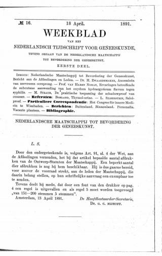 Eerste pagina van het artikel zoals het is gepubliceerd in het tijdschrift