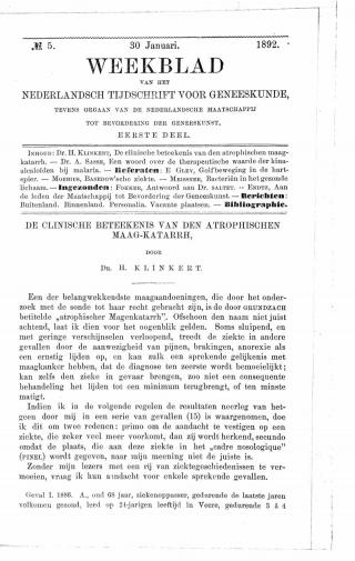 Eerste pagina van het artikel zoals het is gepubliceerd in het tijdschrift