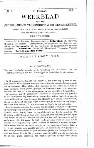 Eerste pagina van het artikel zoals het is gepubliceerd in het tijdschrift