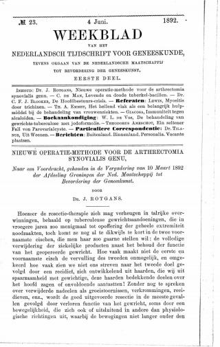 Eerste pagina van het artikel zoals het is gepubliceerd in het tijdschrift