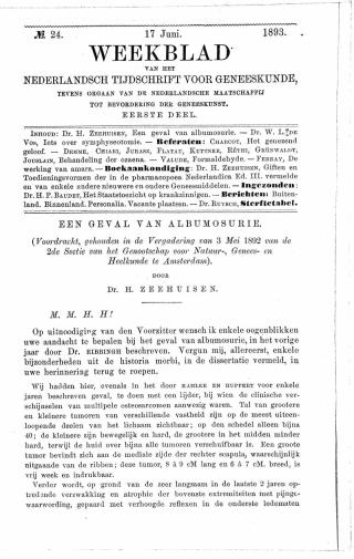 Eerste pagina van het artikel zoals het is gepubliceerd in het tijdschrift