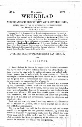 Eerste pagina van het artikel zoals het is gepubliceerd in het tijdschrift