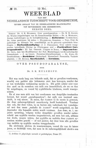 Eerste pagina van het artikel zoals het is gepubliceerd in het tijdschrift