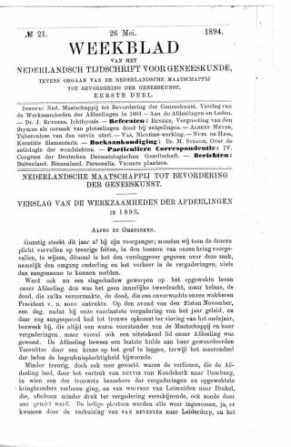 Eerste pagina van het artikel zoals het is gepubliceerd in het tijdschrift